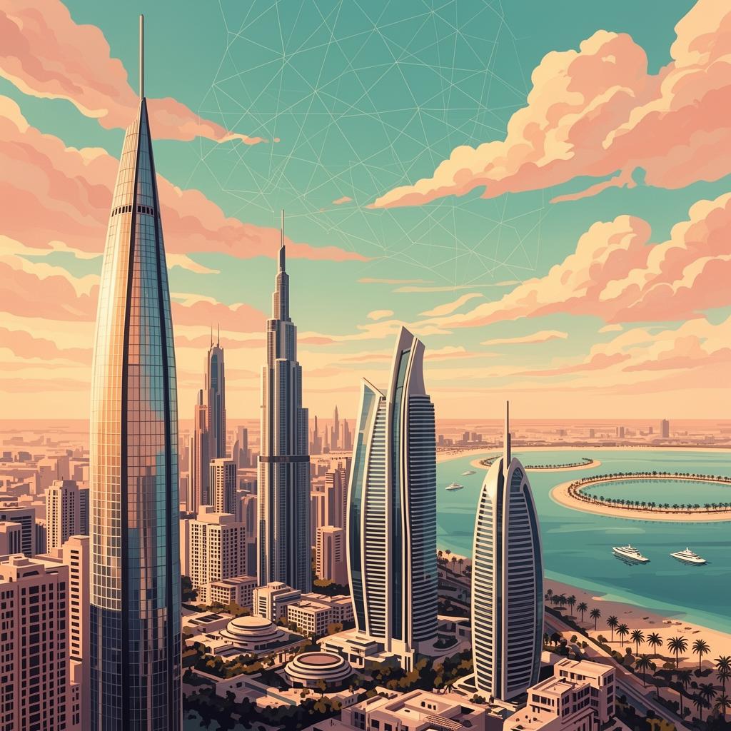 Cloud & Fintech illustrated scene