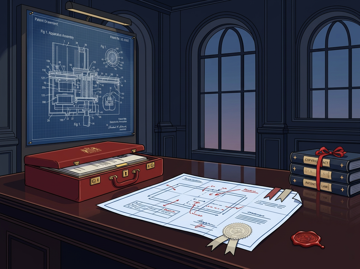 Policy & IP illustrated scene